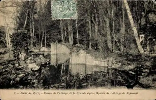 Ak Marly le Roi Yvelines, Foret de Marly, Ruines de l'Abbaye de la Grande Eglise Ogivale