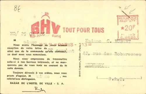 Ak Paris, Bazar de l’Hotel de Ville, August-Generalausstellung
