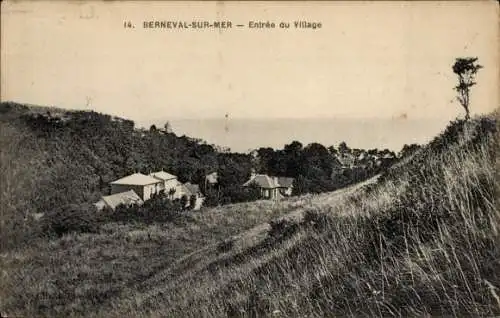 Ak Berneval sur Mer Seine Maritime, Ortseingang