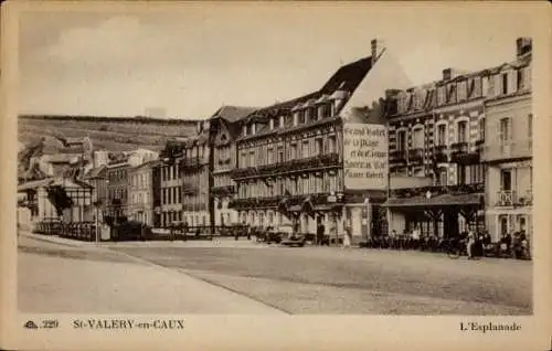 Ak Saint Valery en Caux Seine Maritime, L'Esplanade