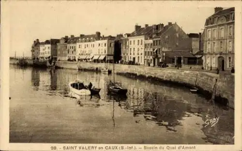 Ak Saint Valery en Caux Seine Maritime, Bassin du Quai d'Amont