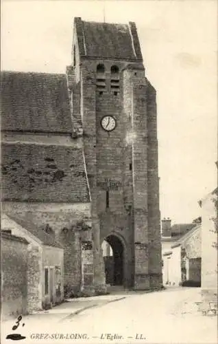 Ak Grez-sur-Loing Seine-et-Marne, Kirche