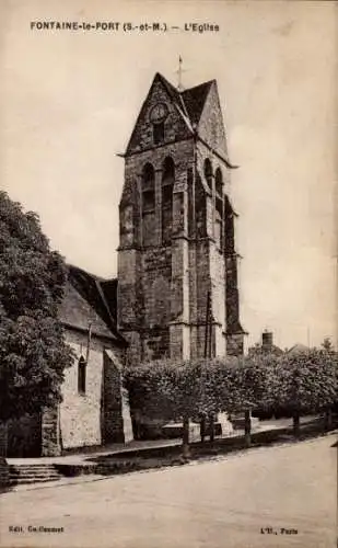 Ak Fontaine le Port Seine et Marne, Kirche