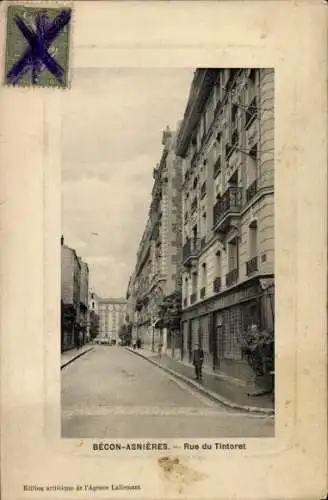 Passepartout Ak Asnières-sur-Seine Hauts-de-Seine, Rue du Tintoret