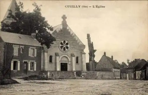 Ak Cuvilly Oise, Kirche