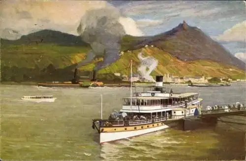 Ak Königswinter am Rhein, Salondampfer der Köln Düsseldorfer Rheindampfschiffahrt