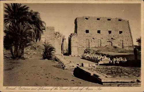 Ak Karnak Ägypten, Großer Tempel des Amun-Re, Sphinx
