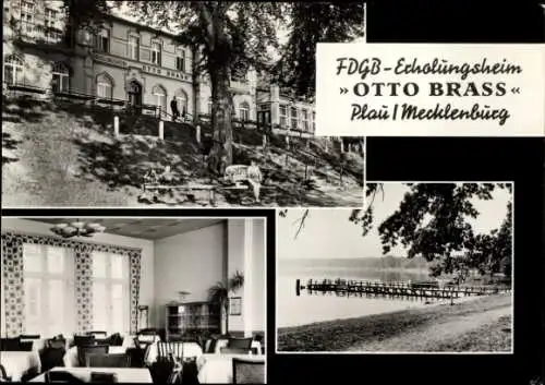 Ak Plau am See, FDGB Erholungsheim Otto Brass, Seeufer, Steg