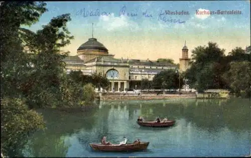 Ak Wiesbaden in Hessen, Kurhaus, Gartenseite