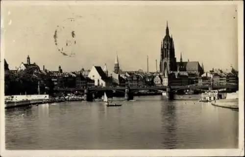 Ak Frankfurt am Main, Blick von der Wilhelmbrücke