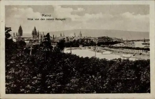 Ak Mainz am Rhein, Blick von den neuen Anlagen