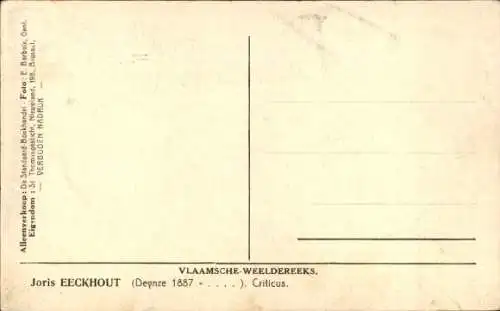 Ak Belgischer Schriftsteller Kritiker Joris Eeckhout, Porträt