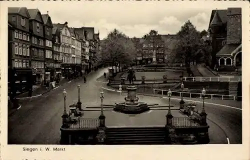 Ak Siegen in Westfalen, Straße, Denkmal