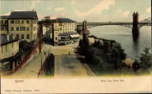 Ak Bonn am Rhein, Blick vom Alten Zoll, Brücke