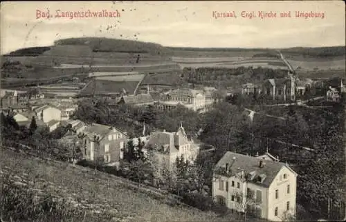 Ak Langenschwalbach Bad Schwalbach im Taunus, Panorama, Kursaal, Englische Kirche