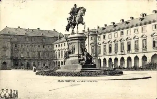 Ak Mannheim in Baden, Kaiser Denkmal