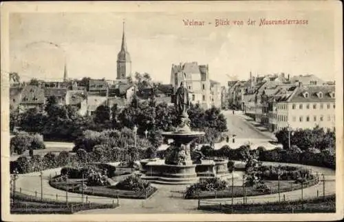 Ak Weimar in Thüringen, Blick von der Museumsterrasse