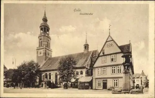 Ak Celle in Niedersachsen, Stadtkirche, Glockenturm, Denkmal