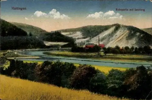 Ak Hattingen im Ennepe Ruhr Kreis, Ruhrpartie mit Isenberg