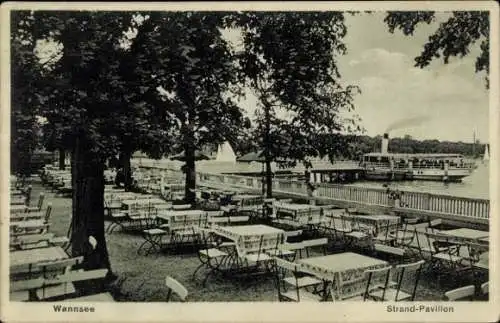 Ak Berlin Zehlendorf Wannsee, Strand Pavillon, Terrasse