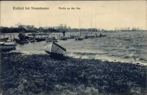 Ak Einfeld Neumünster in Holstein, an der See, Boote