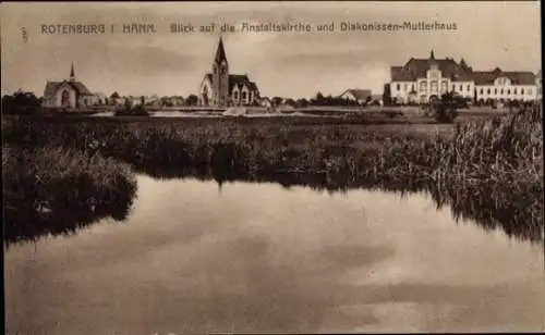 Ak Rotenburg in Hannover Rotenburg an der Wümme, Anstaltskirche und Diakonissen Mutterhaus