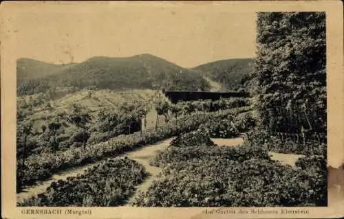 Ak Gernsbach im Murgtal Schwarzwald, Schloss Eberstein, Schlossgarten