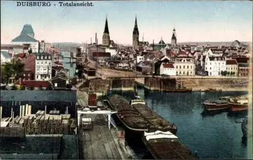 Ak Duisburg im Ruhrgebiet, Totalansicht