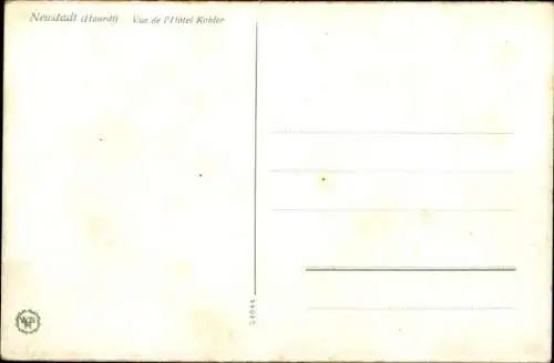 Ak Neustadt an der Haardt a.d.Weinstrasse, Tisch im Kurhaus Kohler, Blick auf die Stadt