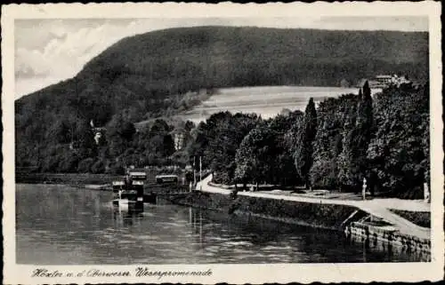 Ak Höxter in Nordrhein Westfalen, Weserpromenade, Anlegestelle