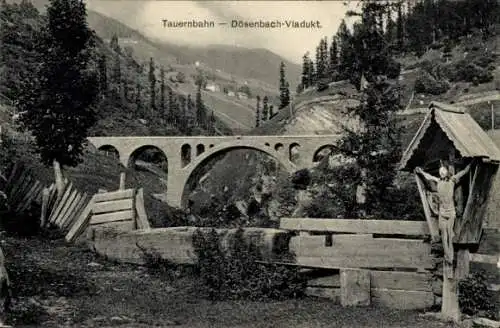 Ak Dösen Mallnitz in Kärnten, Tauernbahn, Dösenbach-Viadukt