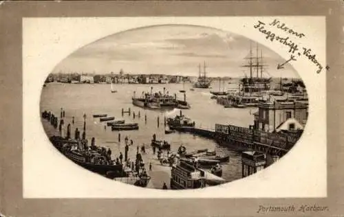 Präge Passepartout Ak Portsmouth Hampshire England, Hafen