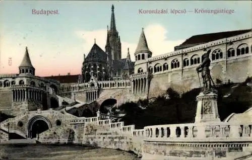 Ak Budapest Ungarn, Krönungsstiege