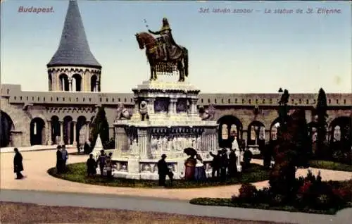 Ak Budapest Ungarn, Statue des Heiligen Stephanus