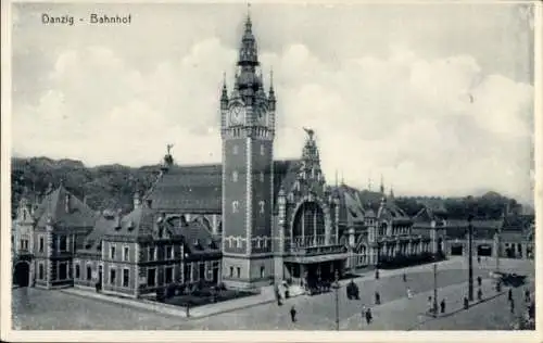 Ak Gdańsk Danzig, Bahnhof