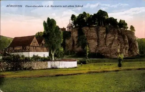 Ak Sloup v Čechách Bürgstein Region Reichenberg, Einsiedlerstein, altes Schloss