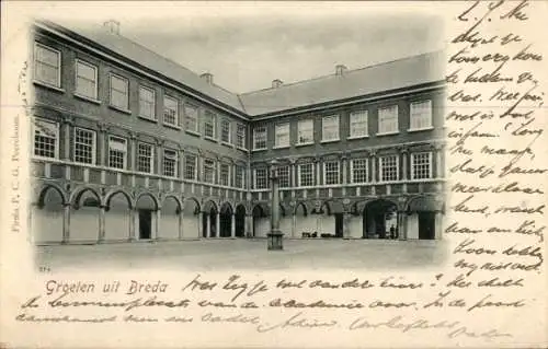 Ak Breda Nordbrabant Niederlande, Hauptgebäude KMA, Mittagsappell