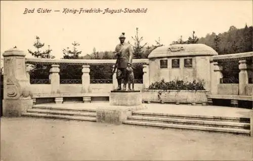 Ak Bad Elster im Vogtland, König Friedrich August Standbild