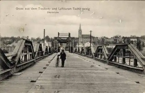 Ak Cigacice Tschicherzig Ostbrandenburg, Oderbrücke