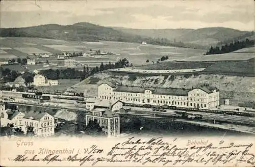 Ak Klingenthal im Vogtland Sachsen, Bahnhof, Panorama