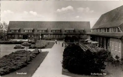 Ak Großenbrode in Ostholstein, Kai, Strandhotel, Bahnhofsgaststätte Fähre Deutschland Dänemark