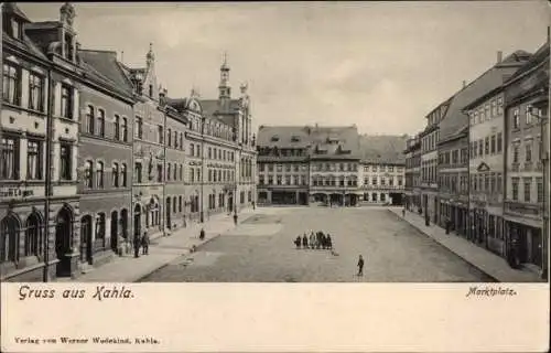 Ak Kahla im Saale Holzland Kreis Thüringen, Marktplatz