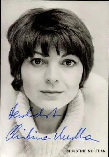 Ak Schauspielerin Christine Merthan, Portrait, Autogramm
