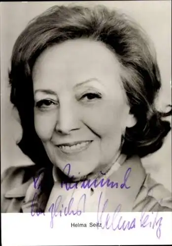 Ak Schauspielerin Helma Seitz, Portrait, Autogramm