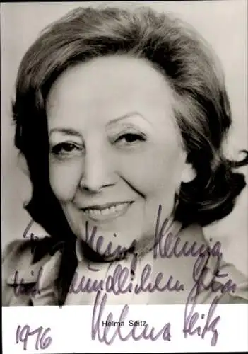 Ak Schauspielerin Helma Seitz, Portrait, Autogramm