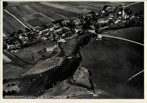 Ak Reichersdorf Landau an der Isar Niederbayern, Fliegeraufnahme