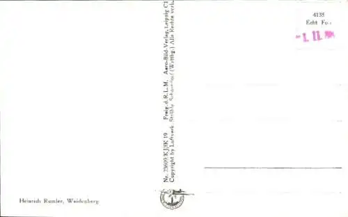 Ak Weidenberg in Oberfranken, Fliegeraufnahme