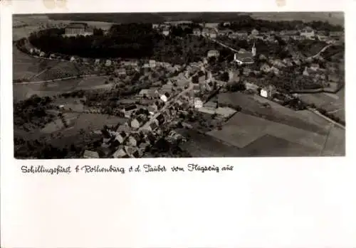 Ak Schillingsfürst in Mittelfranken, Fliegeraufnahme, Rothenburg