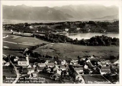 Ak Seehausen am Staffelsee, Fliegeraufnahme, Hohe Kiste, Krottenkopf