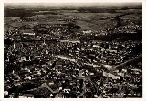 Ak Ansbach in Mittelfranken Bayern, Fliegeraufnahme